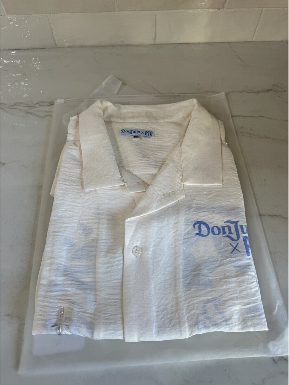 Don Julio X Palm Tree Crew Men's Short-Sleeve Linen Button Down Shirt XXL